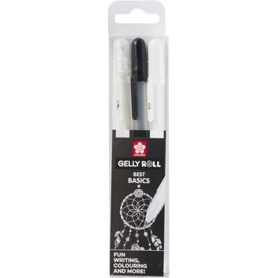 Sakura Gelly Roll - set van 3 - Clear, Zwart Wit 8712079395742 Verf Sakura Gelly Roll - set van 3 - Clear, Zwart Wit 8712079395742 Verf