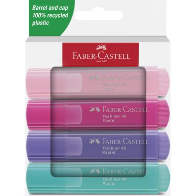 Faber Castell Markeerstiften 46 - set 4 stuks - blush, roze, lila, turquoise 4005402546589 Verf Faber Castell Markeerstiften 46 - set 4 stuks - blush, roze, lila, turquoise 4005402546589 Verf