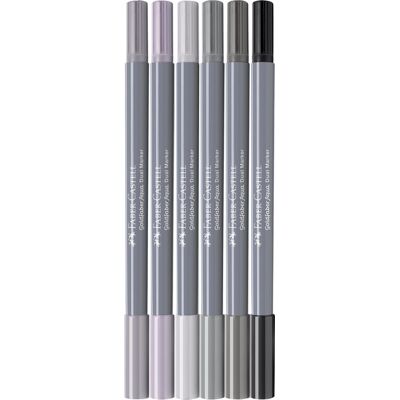 Faber Castell Goldfaber Aqua Dual Marker - set 6 stuks - Shades of grey 4005401645221 Verf Faber Castell Goldfaber Aqua Dual Marker - set 6 stuks - Shades of grey 4005401645221 Verf