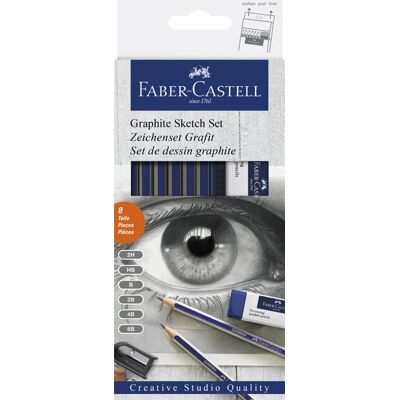 Faber Castell Goldfaber Grafietpotloden - set 6 stuks + accessoires 4005401140009 Verf Faber Castell Goldfaber Grafietpotloden - set 6 stuks + accessoires 4005401140009 Verf