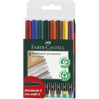 Faber Castell Multimarker permanent - set 8 stuks - small 4005401523093 Verf Faber Castell Multimarker permanent - set 8 stuks - small 4005401523093 Verf