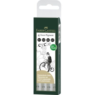Faber Castell Fineliner Ecco Pigment - set 4 stuks (02 04 06 08) 4005401670049 Verf Faber Castell Fineliner Ecco Pigment - set 4 stuks (02 04 06 08) 4005401670049 Verf