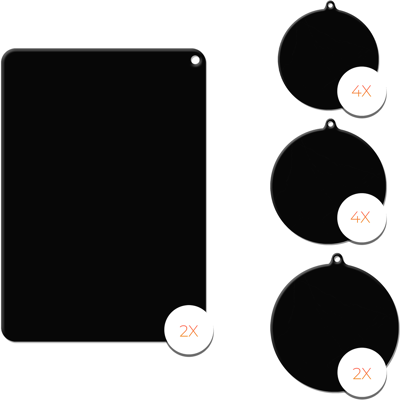 Merkloos Inductie Beschermer Matten Set - 12 Stuks Budget Variant Zwart 2 Merkloos Inductie Beschermer Matten Set - 12 Stuks Budget Variant Zwart 2