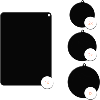 Merkloos Inductie Beschermer Matten Set - 6 Stuks Budget Variant Zwart zwart 6 Merkloos Inductie Beschermer Matten Set - 6 Stuks Budget Variant Zwart zwart 6