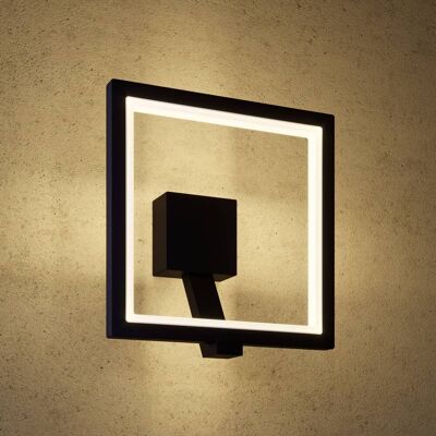LED-wandlamp buiten Square Lucande, zwart, Aluminium, Modern, LED wandlamp buiten LED-wandlamp buiten Square Lucande, zwart, Aluminium, Modern, LED wandlamp buiten