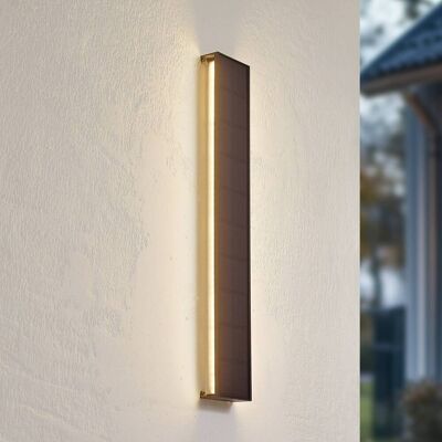 Lindby LED-zonne-wandlamp Laarni, dimbaar, IP54, zwart Laarni Lindby, dimbaar, zwart, Aluminium, Solar buitenverlichting Lindby LED-zonne-wandlamp Laarni, dimbaar, IP54, zwart Laarni Lindby, dimbaar, zwart, Aluminium, Solar buitenverlichting