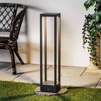 Lucande Carlota LED tuinpadverlichting, antraciet, 65 cm, metaal, zwart, Aluminium, Modern, LED buitenlamp Lucande Carlota LED tuinpadverlichting, antraciet, 65 cm, metaal, zwart, Aluminium, Modern, LED buitenlamp
