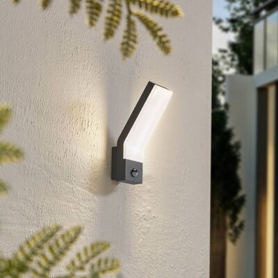 Wandlamp buiten met bewegingssensor Korvik Lindby, zwart, Aluminium, Modern Wandlamp buiten met bewegingssensor Korvik Lindby, zwart, Aluminium, Modern