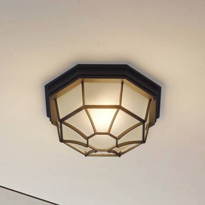 Lindby buiten plafondlamp Idril, antraciet, metaal, Ø 26,5 cm Idril Lindby, dimbaar, zwart, Aluminium, Modern, plafondlamp Lindby buiten plafondlamp Idril, antraciet, metaal, Ø 26,5 cm Idril Lindby, dimbaar, zwart, Aluminium, Modern, plafondlamp