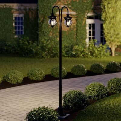 Lindby buitenlamp Farley, 215 cm, 2-lamps, IP44, E27 Farley Lindby, dimbaar, zwart, metaal, Antiek Lindby buitenlamp Farley, 215 cm, 2-lamps, IP44, E27 Farley Lindby, dimbaar, zwart, metaal, Antiek