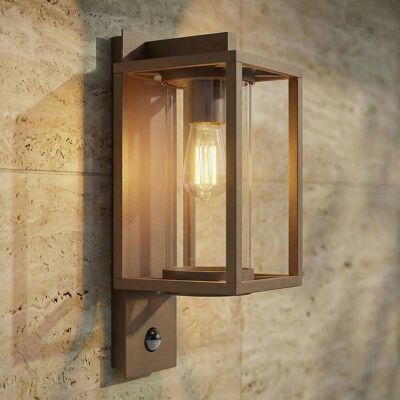 Wandlamp buiten met bewegingssensor Ferda Lucande, dimbaar, bruin / roest, Aluminium, Modern Wandlamp buiten met bewegingssensor Ferda Lucande, dimbaar, bruin / roest, Aluminium, Modern