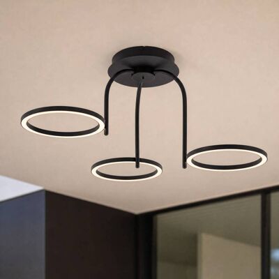 Lucande LED buiten plafondlamp Sylvara, zwart, CCT, 3-lamps Sylvara Lucande, dimbaar, zwart, metaal, Design, plafondlamp Lucande LED buiten plafondlamp Sylvara, zwart, CCT, 3-lamps Sylvara Lucande, dimbaar, zwart, metaal, Design, plafondlamp