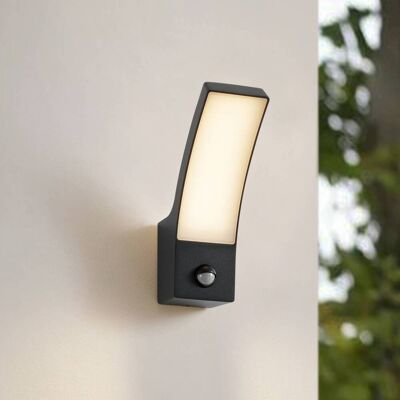 Wandlamp buiten met bewegingssensor Ilvita Lindby, zwart, Aluminium, Modern Wandlamp buiten met bewegingssensor Ilvita Lindby, zwart, Aluminium, Modern