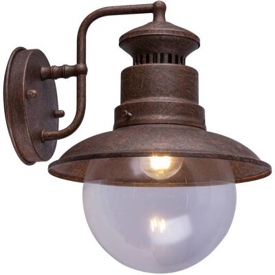 Globo Wandlamp buiten Sella, dimbaar, bruin / roest, metaal, Vintage, Wandlamp buiten Globo Wandlamp buiten Sella, dimbaar, bruin / roest, metaal, Vintage, Wandlamp buiten