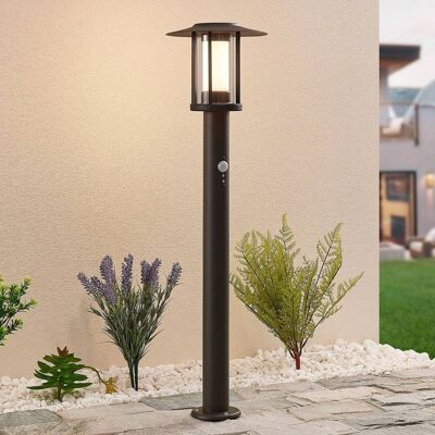 Lindby Gregory LED tuinpadverlichting, 76cm, sensor, donkergrijs, IP44, zwart, Roestvrij staal, Modern Lindby Gregory LED tuinpadverlichting, 76cm, sensor, donkergrijs, IP44, zwart, Roestvrij staal, Modern