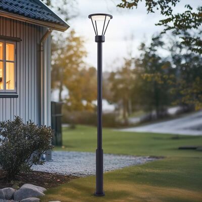 Lucande LED buitenlamp Elario, 222 cm, zwart, aluminium Elario, zwart, Aluminium, Modern Lucande LED buitenlamp Elario, 222 cm, zwart, aluminium Elario, zwart, Aluminium, Modern