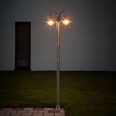 Lindby lantaarnpaal Damion, 200 cm, 2-lamps, E27, IP44 DAMION Lindby, dimbaar, alu / grijs / zink, Roestvrij staal, Modern Lindby lantaarnpaal Damion, 200 cm, 2-lamps, E27, IP44 DAMION Lindby, dimbaar, alu / grijs / zink, Roestvrij staal, Modern