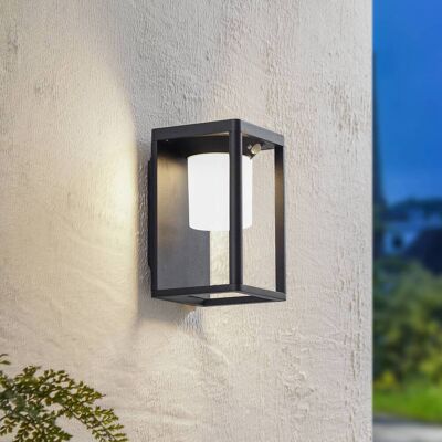 Lucande LED-zonne-wandlamp Tilena, zwart, aluminium, sensor Tilena, zwart, Aluminium, Modern, solar buitenlamp Lucande LED-zonne-wandlamp Tilena, zwart, aluminium, sensor Tilena, zwart, Aluminium, Modern, solar buitenlamp