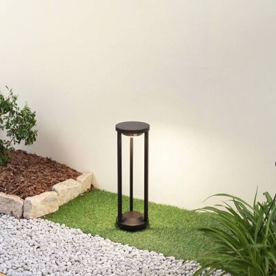 Lucande LED solar padlamp Nilea, Ø 16 cm, zwart, sensor Nilea, zwart, Aluminium, Modern, Solar buitenverlichting Lucande LED solar padlamp Nilea, Ø 16 cm, zwart, sensor Nilea, zwart, Aluminium, Modern, Solar buitenverlichting