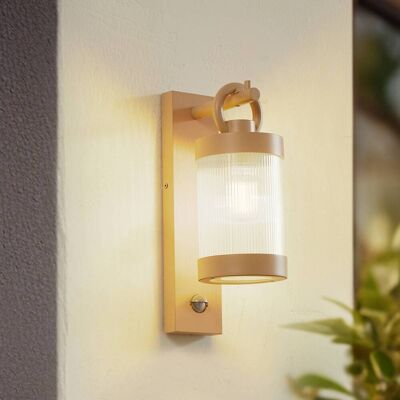 Wandlamp buiten met bewegingssensor Yrene Lindby, dimbaar, crème / amber, Aluminium, Modern Wandlamp buiten met bewegingssensor Yrene Lindby, dimbaar, crème / amber, Aluminium, Modern