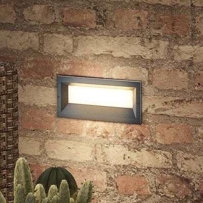 Lucande Lachlain LED-wandinbouwarmatuur v.buiten, alu / grijs / zink, Aluminium, Modern, Wandlamp buiten Lucande Lachlain LED-wandinbouwarmatuur v.buiten, alu / grijs / zink, Aluminium, Modern, Wandlamp buiten