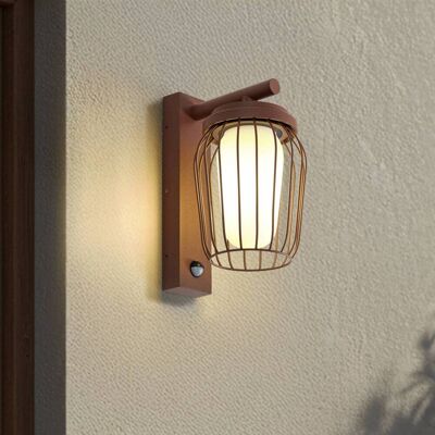 Wandlamp buiten met bewegingssensor Chandan Lucande, dimbaar, bruin / roest, Aluminium, Modern Wandlamp buiten met bewegingssensor Chandan Lucande, dimbaar, bruin / roest, Aluminium, Modern