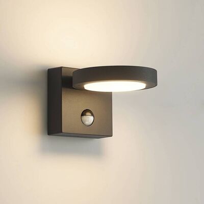 Wandlamp buiten met bewegingssensor Belna Lucande, zwart, Aluminium, Modern Wandlamp buiten met bewegingssensor Belna Lucande, zwart, Aluminium, Modern