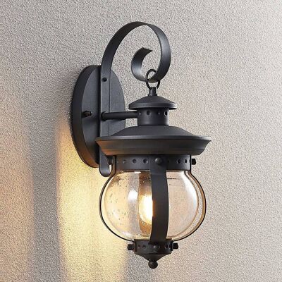 Wandlamp buiten Farley Lindby, dimbaar, zwart, metaal, Antiek, Wandlamp buiten Wandlamp buiten Farley Lindby, dimbaar, zwart, metaal, Antiek, Wandlamp buiten