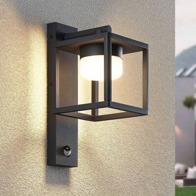 Wandlamp buiten met bewegingssensor Timio Lucande, dimbaar, alu / grijs / zink, Aluminium, Modern Wandlamp buiten met bewegingssensor Timio Lucande, dimbaar, alu / grijs / zink, Aluminium, Modern