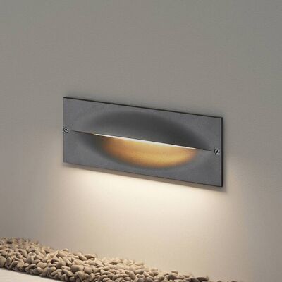 Lucande LED wand inbouwlamp Zandro, 25 cm, antraciet, IP65 Zandro, zwart, Aluminium, Modern, Wandlamp buiten Lucande LED wand inbouwlamp Zandro, 25 cm, antraciet, IP65 Zandro, zwart, Aluminium, Modern, Wandlamp buiten