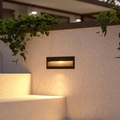 Lucande LED wand inbouwlamp Loya, 23 x 8 cm, grijs, IP54 Loya, zwart, Aluminium, Modern, Wandlamp buiten Lucande LED wand inbouwlamp Loya, 23 x 8 cm, grijs, IP54 Loya, zwart, Aluminium, Modern, Wandlamp buiten