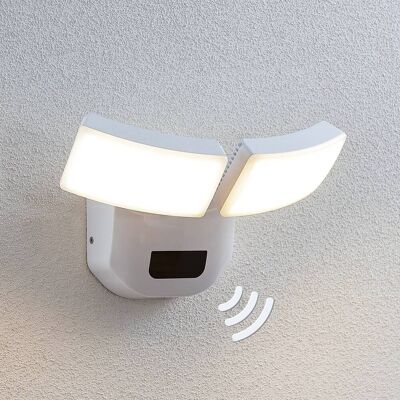Wandlamp buiten met bewegingssensor Nikias Lindby, wit / opaal, Aluminium, Modern Wandlamp buiten met bewegingssensor Nikias Lindby, wit / opaal, Aluminium, Modern