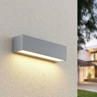 LED-wandlamp buiten Lengo Lucande, alu / grijs / zink, Aluminium, Modern, LED wandlamp buiten LED-wandlamp buiten Lengo Lucande, alu / grijs / zink, Aluminium, Modern, LED wandlamp buiten