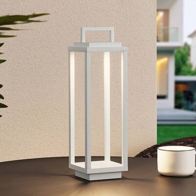 Lucande LED buitenlamp Mirina, wit, oplaadbare batterij, touchdimmer Mirina Lucande, dimbaar, wit / opaal, Aluminium, Modern Lucande LED buitenlamp Mirina, wit, oplaadbare batterij, touchdimmer Mirina Lucande, dimbaar, wit / opaal, Aluminium, Modern