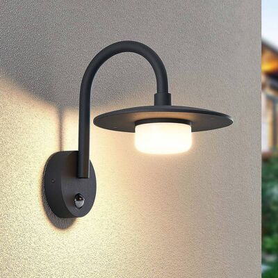 Wandlamp buiten met bewegingssensor Zamalino Lucande, dimbaar, zwart, Aluminium, Modern Wandlamp buiten met bewegingssensor Zamalino Lucande, dimbaar, zwart, Aluminium, Modern