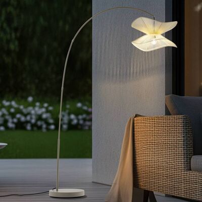 Lindby buiten vloerlamp Valdorin, beige, 199 cm, IP44 Valdorin, crème / amber, Textiel / Stof / Zijde, Modern Lindby buiten vloerlamp Valdorin, beige, 199 cm, IP44 Valdorin, crème / amber, Textiel / Stof / Zijde, Modern