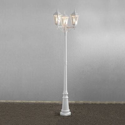 Konstsmide Mastlamp Firenze, 3-lamps, wit FIRENZE, dimbaar, wit / opaal, Glas, Landelijk Konstsmide Mastlamp Firenze, 3-lamps, wit FIRENZE, dimbaar, wit / opaal, Glas, Landelijk