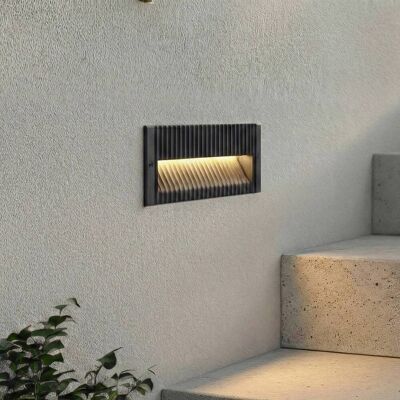 Lucande LED wand inbouwlamp Tavion, 25 cm, antraciet, IP65 Tavion, zwart, Aluminium, Modern, Wandlamp buiten Lucande LED wand inbouwlamp Tavion, 25 cm, antraciet, IP65 Tavion, zwart, Aluminium, Modern, Wandlamp buiten
