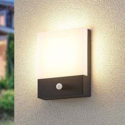 Wandlamp buiten met bewegingssensor Vanira Lindby, zwart, Aluminium, Modern Wandlamp buiten met bewegingssensor Vanira Lindby, zwart, Aluminium, Modern