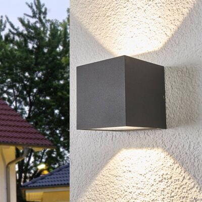LED-wandlamp buiten Merjem Lucande, alu / grijs / zink, Aluminium, Modern, LED wandlamp buiten LED-wandlamp buiten Merjem Lucande, alu / grijs / zink, Aluminium, Modern, LED wandlamp buiten