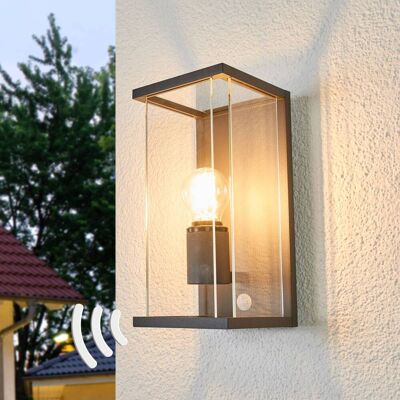 Wandlamp buiten met bewegingssensor Annalea Lucande, zwart, Aluminium, Modern Wandlamp buiten met bewegingssensor Annalea Lucande, zwart, Aluminium, Modern