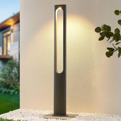 Lucande Dovino LED lantaarnpaal, 150 cm, zwart, Aluminium, Modern Lucande Dovino LED lantaarnpaal, 150 cm, zwart, Aluminium, Modern