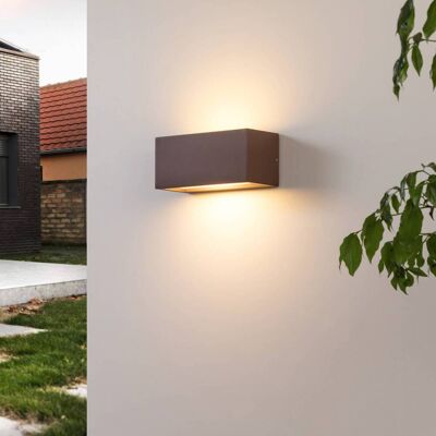 Wandlamp buiten BENTE Lucande, dimbaar, bruin / roest, Aluminium, Modern, Wandlamp buiten Wandlamp buiten BENTE Lucande, dimbaar, bruin / roest, Aluminium, Modern, Wandlamp buiten