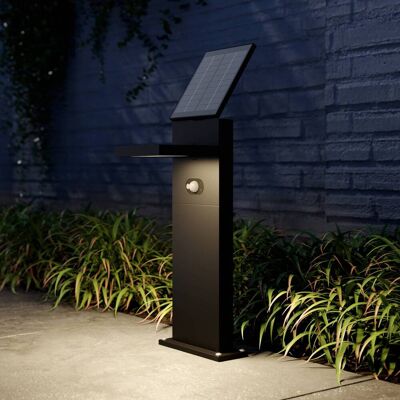 Lucande LED-zonnegolflamp Silvan, 60 cm, sensor, antraciet Silvan, zwart, Aluminium, Modern, Solar buitenverlichting Lucande LED-zonnegolflamp Silvan, 60 cm, sensor, antraciet Silvan, zwart, Aluminium, Modern, Solar buitenverlichting