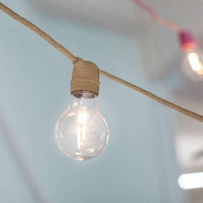 Newgarden Allegra LED lichtketting met jute kabel, bruin / roest, Kunststof Newgarden Allegra LED lichtketting met jute kabel, bruin / roest, Kunststof