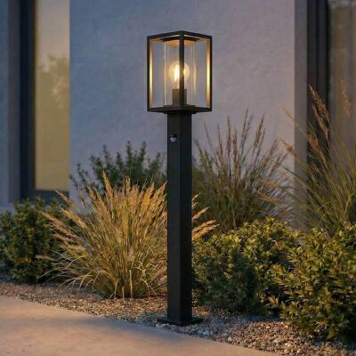 Tuinpadverlichting Ferda, 100 cm, sensor, antraciet, IP44 Ferda Lucande, zwart, Aluminium, Modern Tuinpadverlichting Ferda, 100 cm, sensor, antraciet, IP44 Ferda Lucande, zwart, Aluminium, Modern