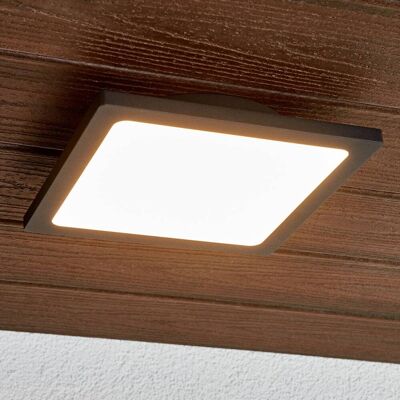 Lucande LED buiten plafondlamp Mabella, 23 cm, antraciet Mabella, zwart, Aluminium, Modern, LED plafondlamp Lucande LED buiten plafondlamp Mabella, 23 cm, antraciet Mabella, zwart, Aluminium, Modern, LED plafondlamp