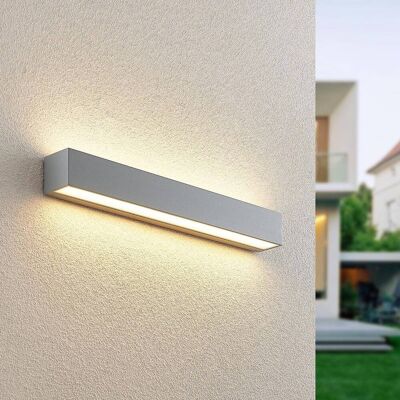 LED-wandlamp buiten Lengo Lucande, alu / grijs / zink, Aluminium, Modern, LED wandlamp buiten LED-wandlamp buiten Lengo Lucande, alu / grijs / zink, Aluminium, Modern, LED wandlamp buiten