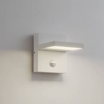 Wandlamp buiten met bewegingssensor Silvan Lucande, wit / opaal, Aluminium, Modern Wandlamp buiten met bewegingssensor Silvan Lucande, wit / opaal, Aluminium, Modern