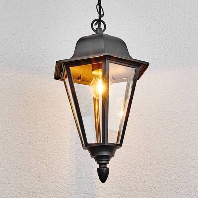 Lindby Edana buiten hanglamp, 40 cm, antraciet, E27, IP44 Lindby, dimbaar, zwart, Aluminium, Modern Lindby Edana buiten hanglamp, 40 cm, antraciet, E27, IP44 Lindby, dimbaar, zwart, Aluminium, Modern